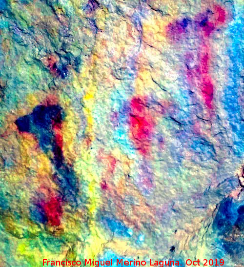 Pinturas rupestres de la Cueva del Canjorro I - Pinturas rupestres de la Cueva del Canjorro I. Tratada con DStretch