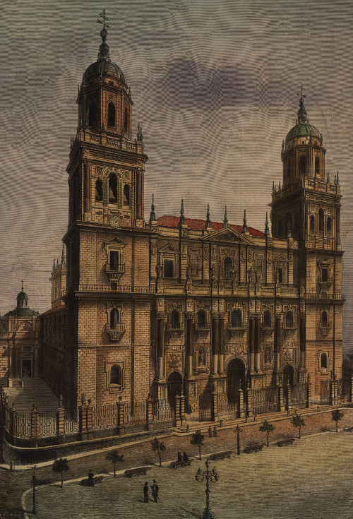 Catedral de Jan - Catedral de Jan. Dibujo de Antonio Herbert 1880