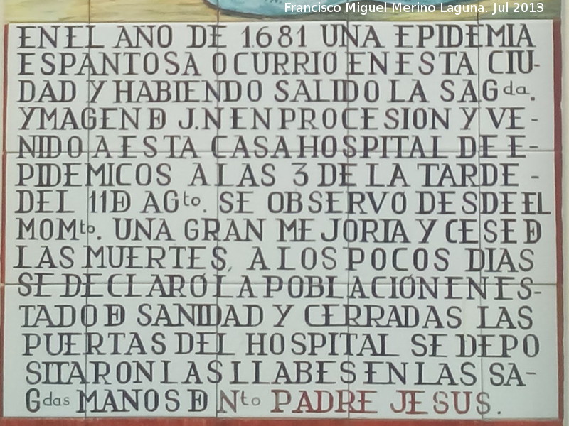 Casa Hospital de Epidmicos - Casa Hospital de Epidmicos. Inscripcin