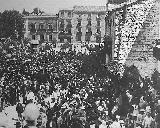 Plaza de la Constitucin. Foto antigua. Entierro