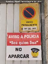 Curiosidades. Cartel de prohibido aparcar en Cazorla