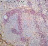 Pinturas rupestres del Frontn V. Antropomorfo en T central izquierdo