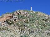 Oppidum de Giribaile. Gran Muralla. Bastin norte con el punto geodsico