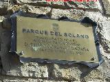 Parque del Solano. Placa