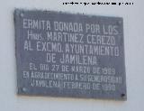 Ermita de San Francisco. Placa