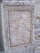 Historia de Martos. Inscripcin romana. Ayuntamiento de Martos