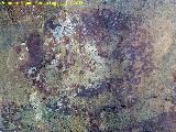 Pinturas rupestres de la Graja de Miranda I. Cara del antropomorfo izquierdo