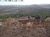 Yacimiento del Castillo Moro. Vistas del castillo desde el yacimiento