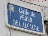 Pedro del Alcalde. Placa de calle en Jan