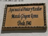 Casa natal de Marcelo Gngora. Placa