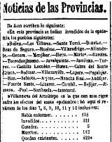 Historia a Mancha Real. Epidemia de Clera. Peridico La Esperanza del 26-7-1855