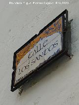 Calle Los Santos. Placa