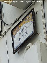 Calle del Sol. Placa