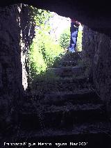 Mina rabe de la Aldehuela. Escalones de salida de la mina de agua rabe