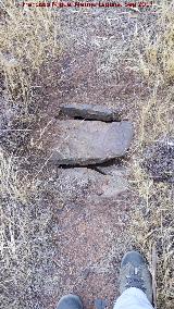 Trincheras del Cerro del Poblado de Confederacin. Losas cubriendo la canalizacin