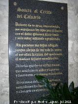 Ermita de El Calvario. Soneto al Cristo del Calvario