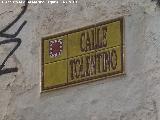 Calle Tolentino. Placa