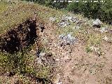 Poblado prehistrico del Cerro del Salto. Socavn en la muralla