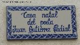 Casa de Juan Gutirrez Padial. Placa
