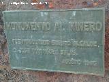 Monumento al Minero. Placa