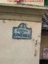 Cuesta de Gomrez. Placa