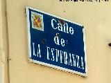 Calle La Esperanza. Placa