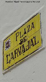 Plaza de Carvajal. Placa