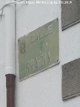Calle Gracia. Placa