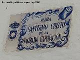 Plaza Sant�simo Cristo de la Sagrada Expiraci�n. Placa