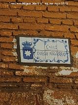 Calle Diego Navarro. Placa