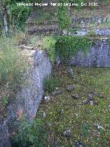 Campamento del Santo Rostro. Piscina an con sus escaleras metlicas y sus pasamanos alrededor del filo.