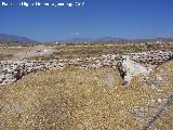 Los Millares. Muralla Segunda. Intramuros. Al fndo el dolmen tmulo reconstruido