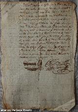 Historia de Consuegra. Documento perteneciente a Don Federico Verjaga Bueno de la Batalla de Consuegra