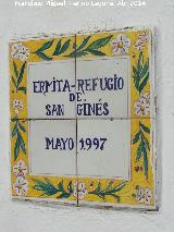 Ermita de San Gins. Placa