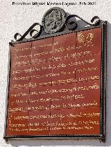 Historia de Bail�n. Placa de los primeros emigrantes de Bail�n al Nuevo Mundo