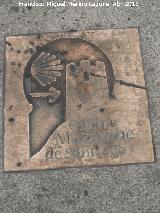 Camino de Santiago Mozrabe. Placa del camino a su paso por Jan