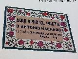 Casa de Antonio Machado. Placa