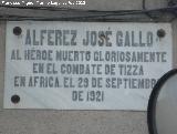 Casa del Alferez Jos Gallo. Placa