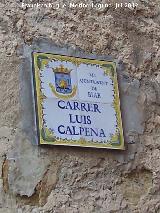 Calle Luis Calpena. Placa