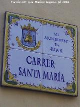 Calle Santa Mara. Placa