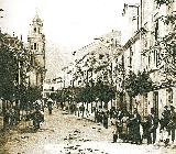 Ayuntamiento de Jan. Foto antigua desde la Carrera, se ven los culos del antiguo Ayuntamiento