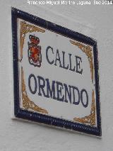 Calle Ormendo. Placa