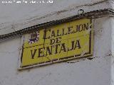 Callejn de Ventaja. Placa