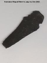 Palacio ibero del Cerro de la Merced. Cuchillito con escotaduras de aleaci�n de cobre. Exposici�n en el Museo Ibero de Ja�n