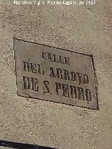 Calle Arroyo de San Pedro. Placa antigua