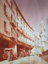 Calle Carrera de Jes�s. Foto antigua. Cuando estaban los bomberos en las instalaciones del Ayuntamiento