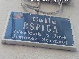 Calle Espiga. Placa