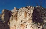 Muralla de Jan. Torren desmochado. Torren antes de desmochar y de que se hiciera el edificio ante la muralla