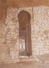 Muralla de Jan. Puerta de Martos. Cuadro de Isabel Laguna Lpez